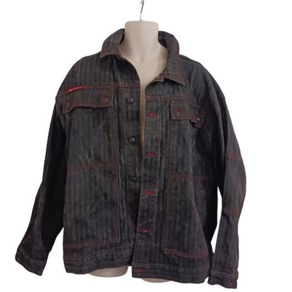 Y2k Mens Trucker Jean Jacket 2xl